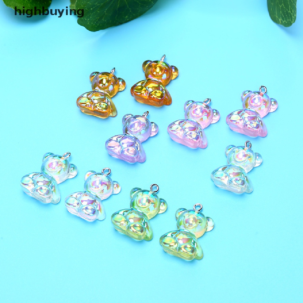 Hbid 10Pcs Liontin Bentuk Beruang Bahan Resin Untuk Membuat Perhiasan DIY