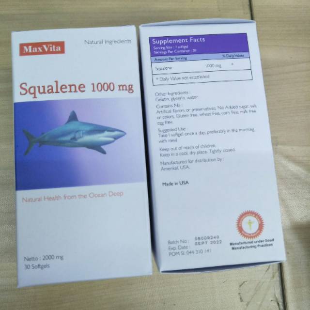 Maxvita squalene 1000mg isi 30