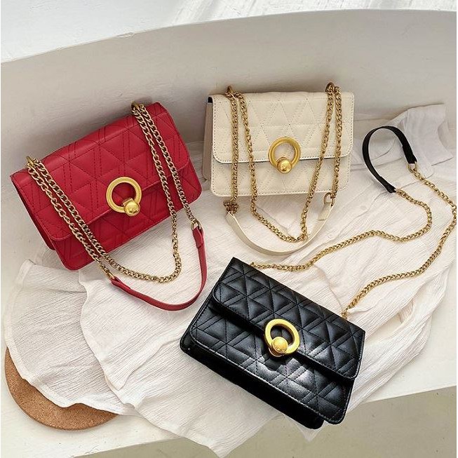 BJ31058 - BLACK/RED/WHITE - TAS PESTA CLUTCH SQUAREBAG RANTAI IMPORT TAS WANITA FASHION IMPORT MODIS ELEGAN TERMURAH TERLARIS TERBARU BAGSTORE JAKARTA TAS BATAM JT17580 LT1058