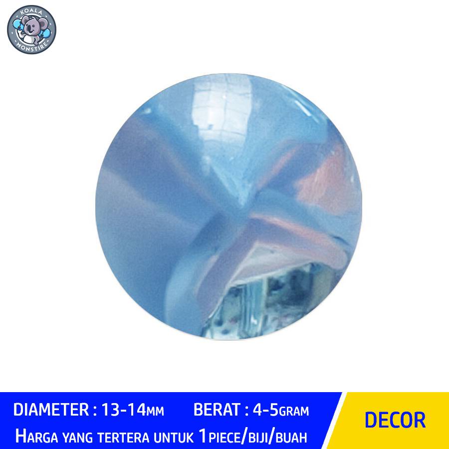 Kelereng Gundu Light Blue Single Cat Eyes Marble Balap Belimbing
