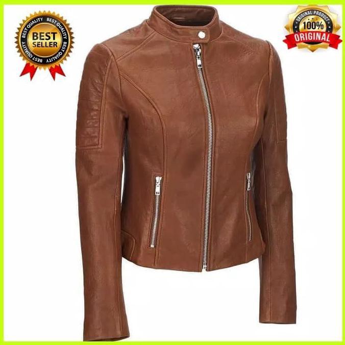 Promo  Jaket Kulit Wanita Pria Remaja Anak Kecil Jaket Kulit Wanita Coklat Berkualitas Kulit Asli
