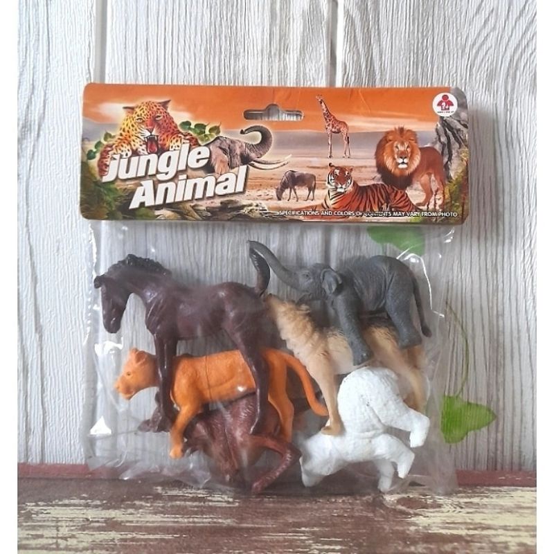 Mainan anak hewan/binatang kuda gajah serigala kangguru berbahan karet
