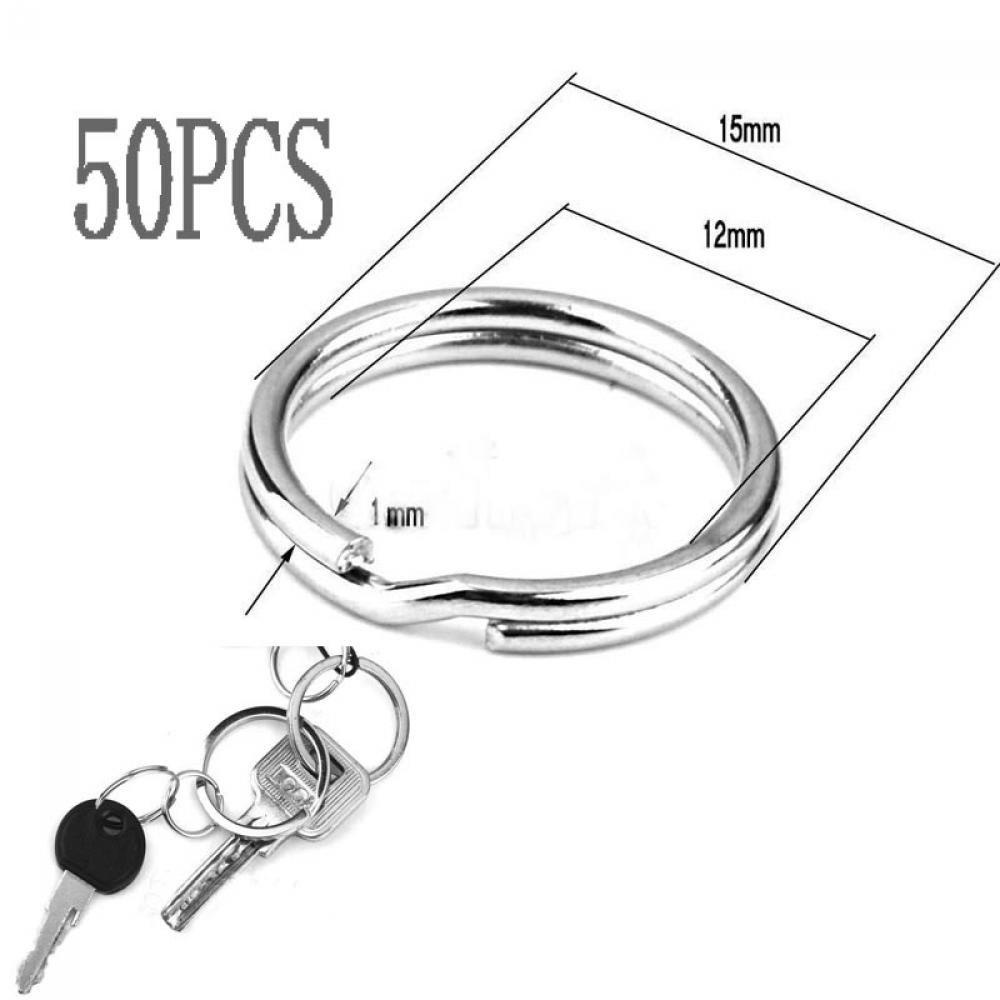 Suyo 50PCS Split Key Ring Tool Konektor Jepit Stainless Steel