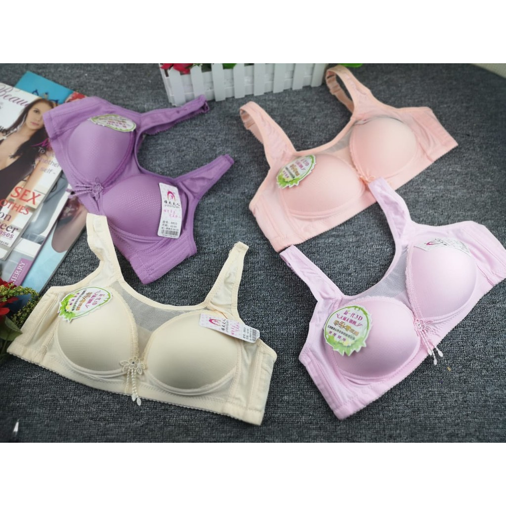 Bra / Bh wanita 8803 import tanpa kawat busa tipis kain lembut ( promo beli 4 free masker )