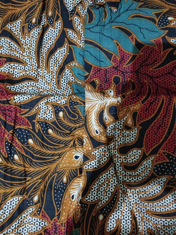 Hem Batik Pria Lengan Pendek Motif Sulur Coklat Abu Batik Pekalongan Jawa Pria Murah Laris