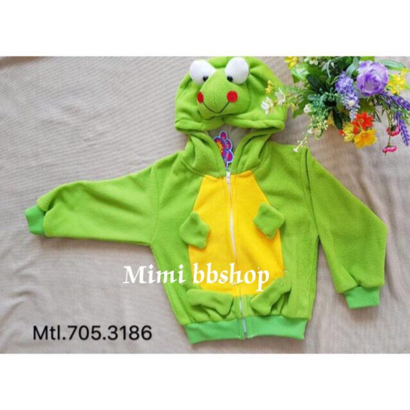 Jaket balita topi binatang 6m - 2th jaket 3 dimensi boneka lucu unisex bahan lembut