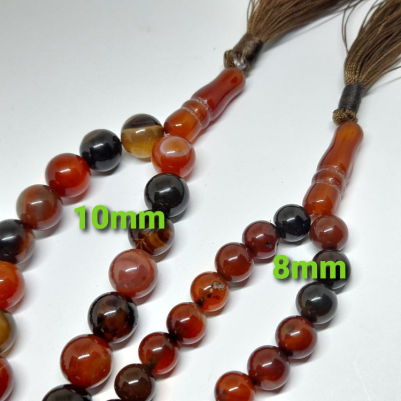 Tasbih Batu Akik Sulaiman Madu 10mm 99butir Original Stone