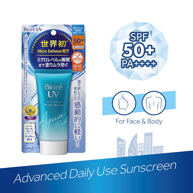 BIORE UV Aqua Blocking Moisturizing Rich Watery Essence Sunscreen SPF50+ PA++++ Sunblock 50g