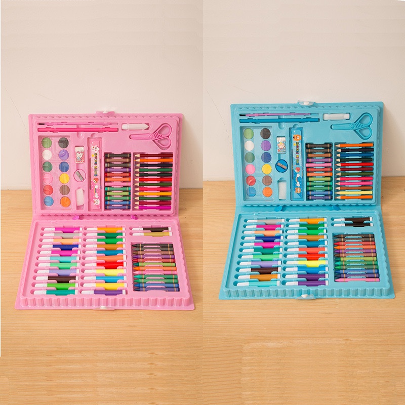 Stationary Set isi 86 pcs Pensil Crayon Warna Cat Air / Perlengkapan Sekolah Menggambar Anak / Alat Warna-2