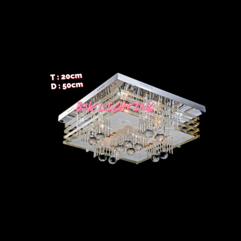 Lampu Plafon Kristal Led Kotak/lampu led plafon kristal modern/lampu kristal ruang tamu