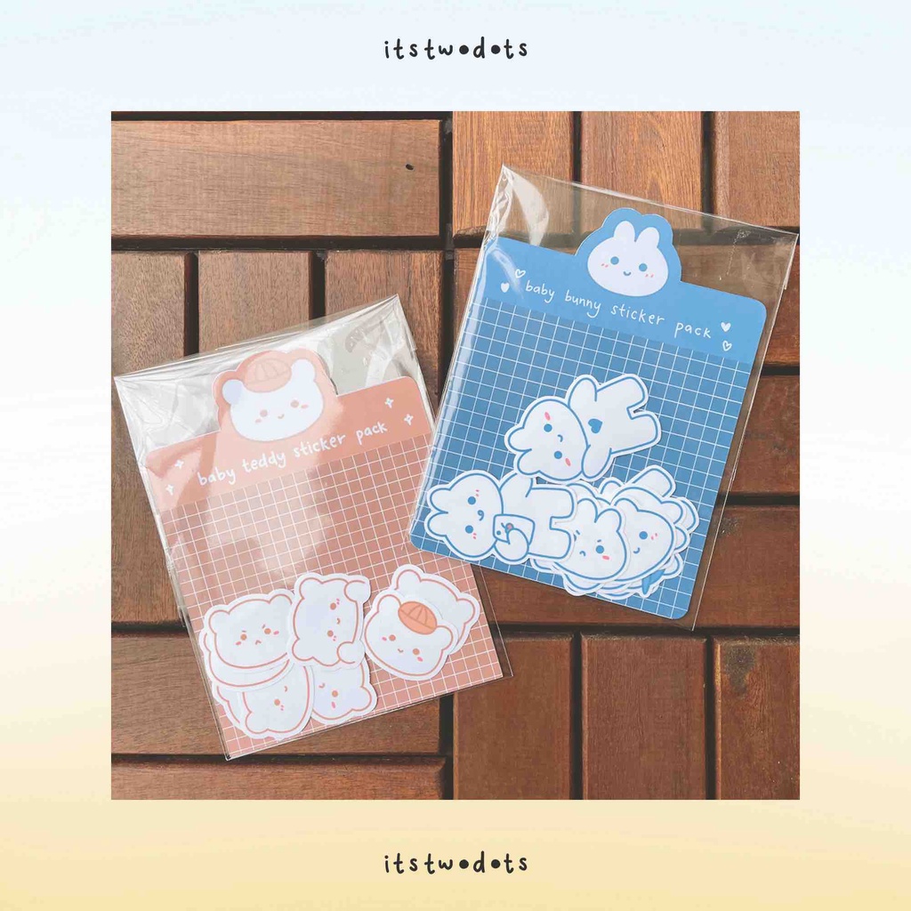 

STICKER PACK BABY TEDDY BUNNY STIKER LUCU SET ITSTWODOTS