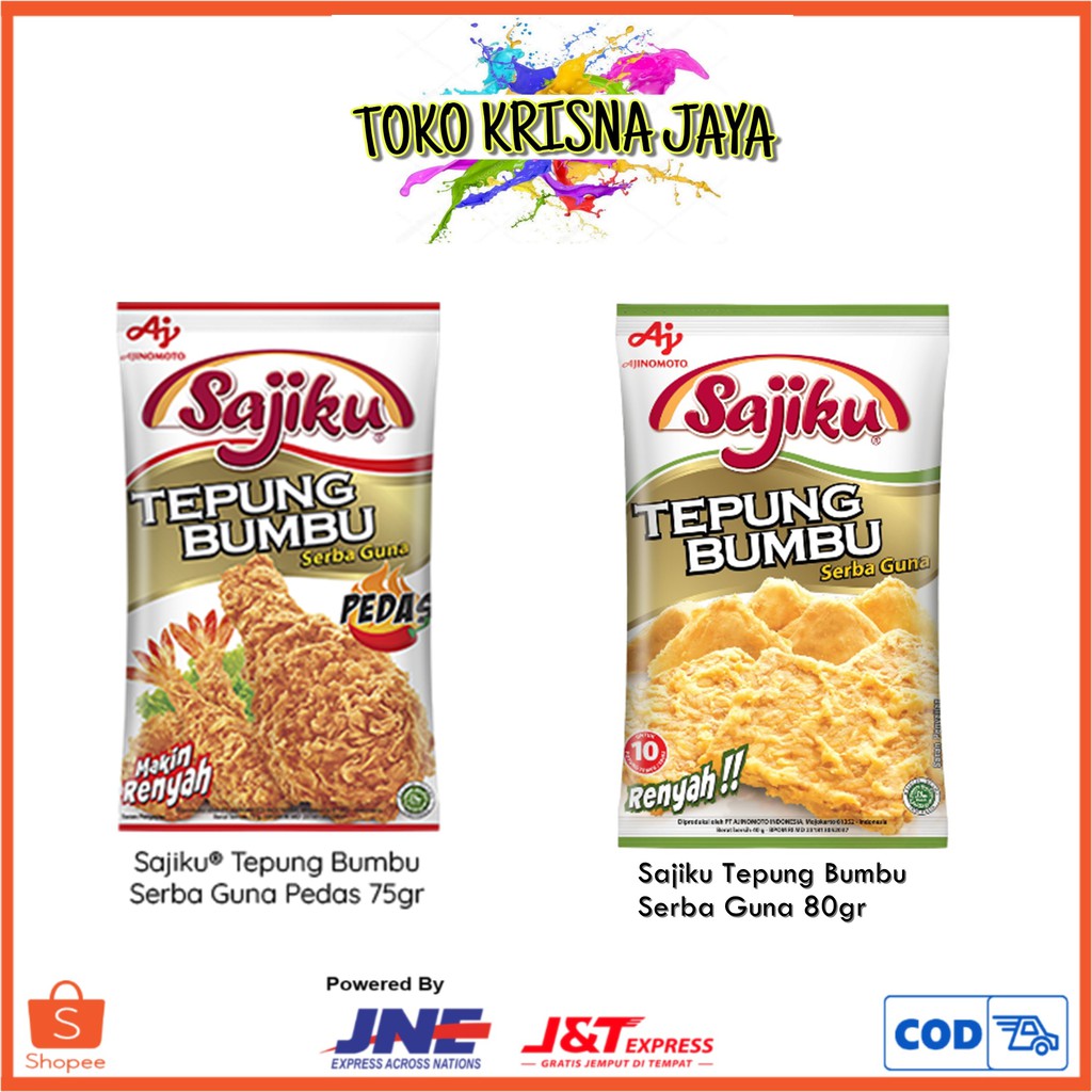 

SAJIKU TEPUNG BUMBU SERBAGUNA | TEPUNG BUMBU SERBAGUNA PEDAS 5 PCS X 80 GR