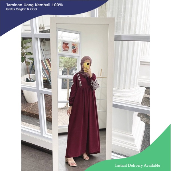 Busana Muslim Wanita Terbaru Gamis Dress Bahan Corina Sweding Gaun Kondangan BUSUI NEW SAVIA +/- (Ld