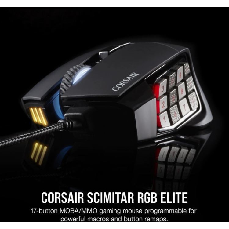 Corsair Scimitar RGB Elite Optical Moba/MMO Gaming Mouse