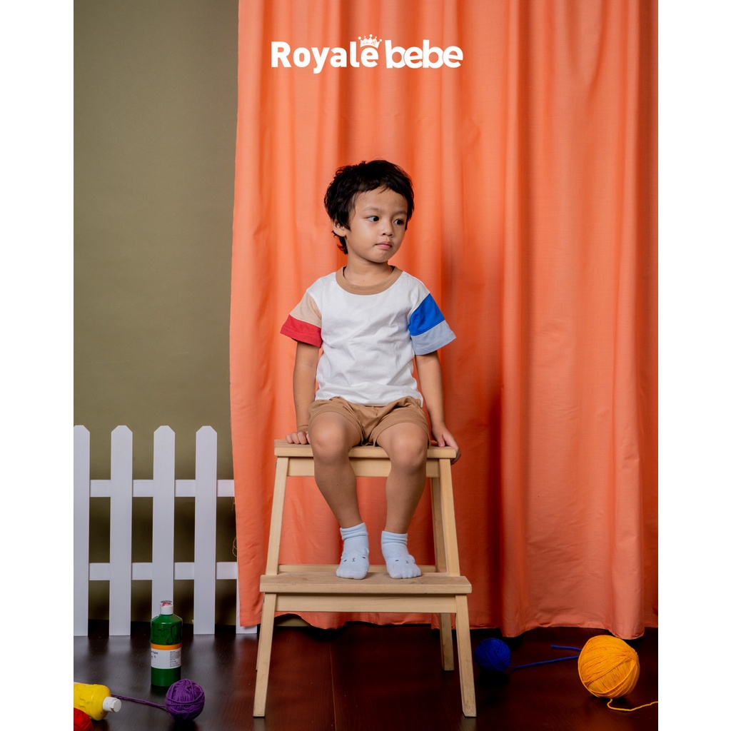 ROYALE BEBE ALDEN SET SETELAN BAJU PENDEK CELANA PENDEK PAKAIAN SETELAN ANAK 1 - 3 TAHUN