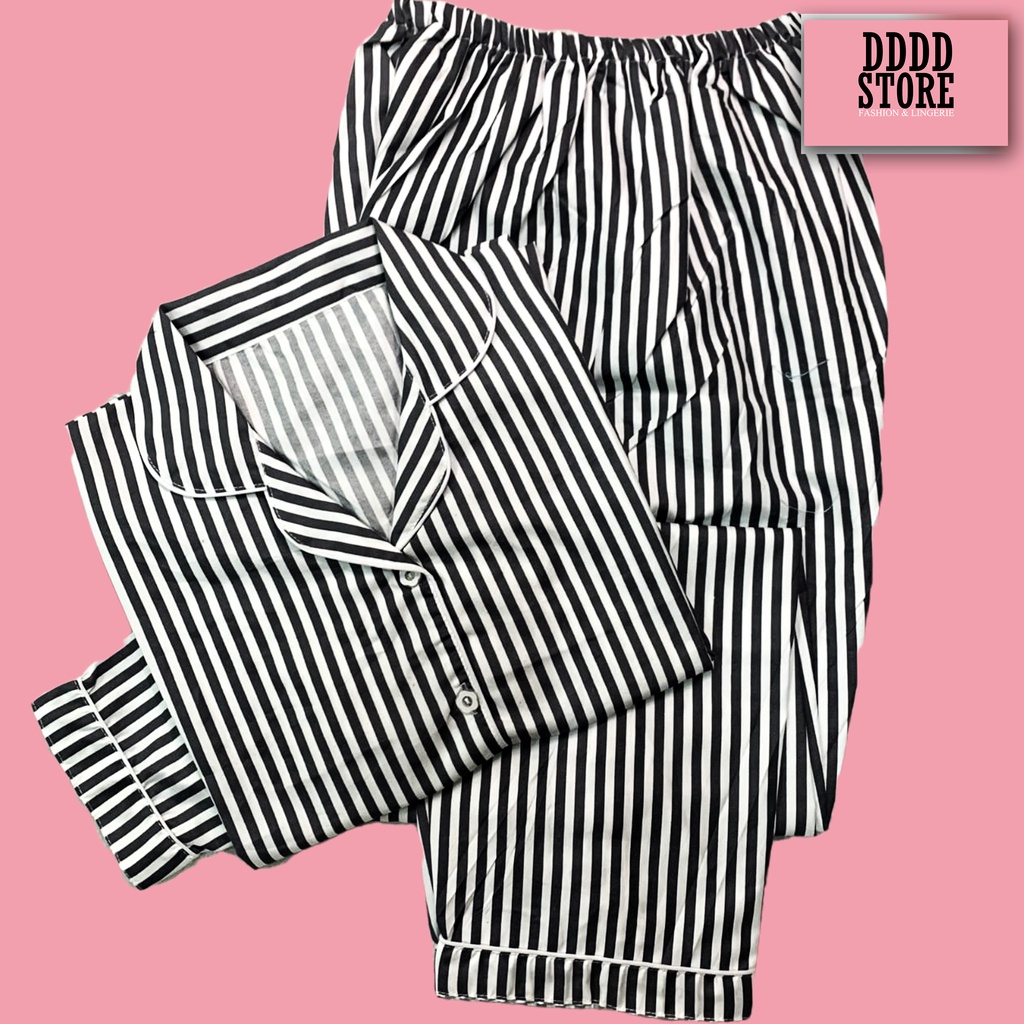 BAJU TIDUR WANITA/PIYAMA WANITA KATUN MOTIF SALUR BABY CP/PP