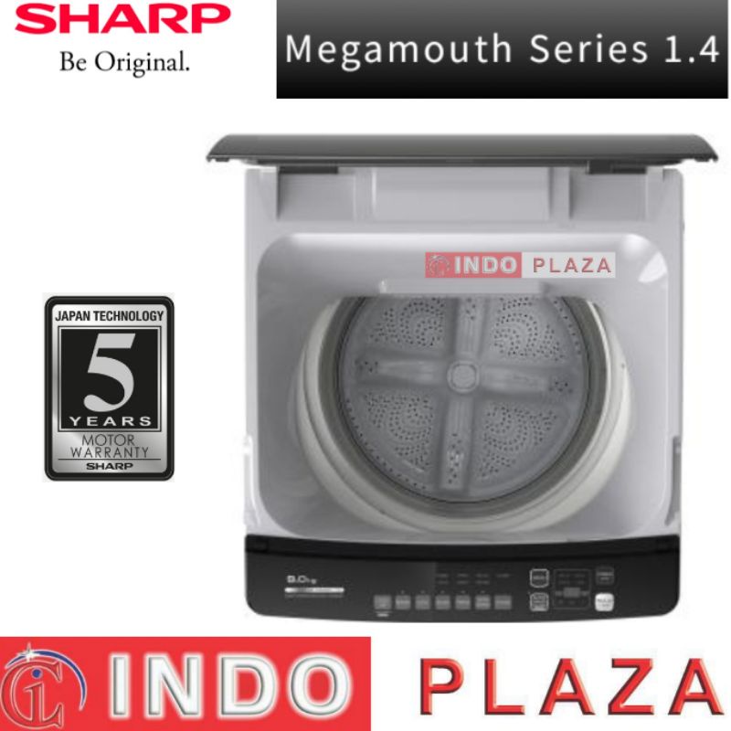 MESIN CUCI SHARP 1 Tabung 9 Kg ES-M9000TGG MEGAMOUTH 1.4