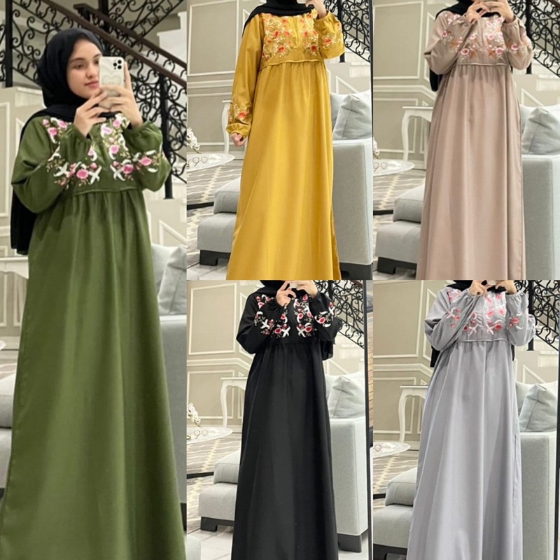 Gamis Katun Ima Bordir Kayla edness / Gamis Premium / Gamis Murah / Gamis Polos / Gamis Terbaru / Dr