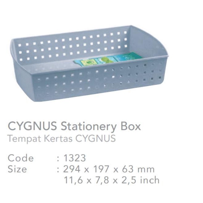 GREEN LEAf Tempat Kertas CYGNUS Stationery Box 1323