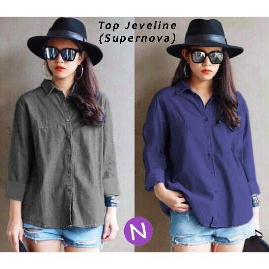 KEMEJA COMFY  POLOS WANITA JEVELINE SUPERNOVA/ KEMEJA 3  UKURAN