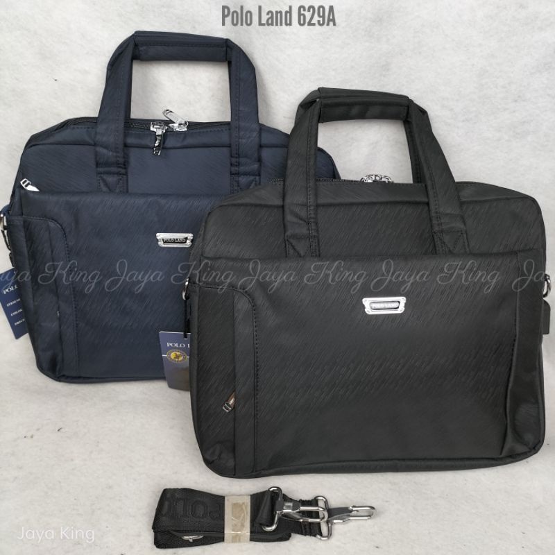 Tas Kantor Laptop USB Polo Land Original Selempang Kerja Briefcase Jinjing Pria