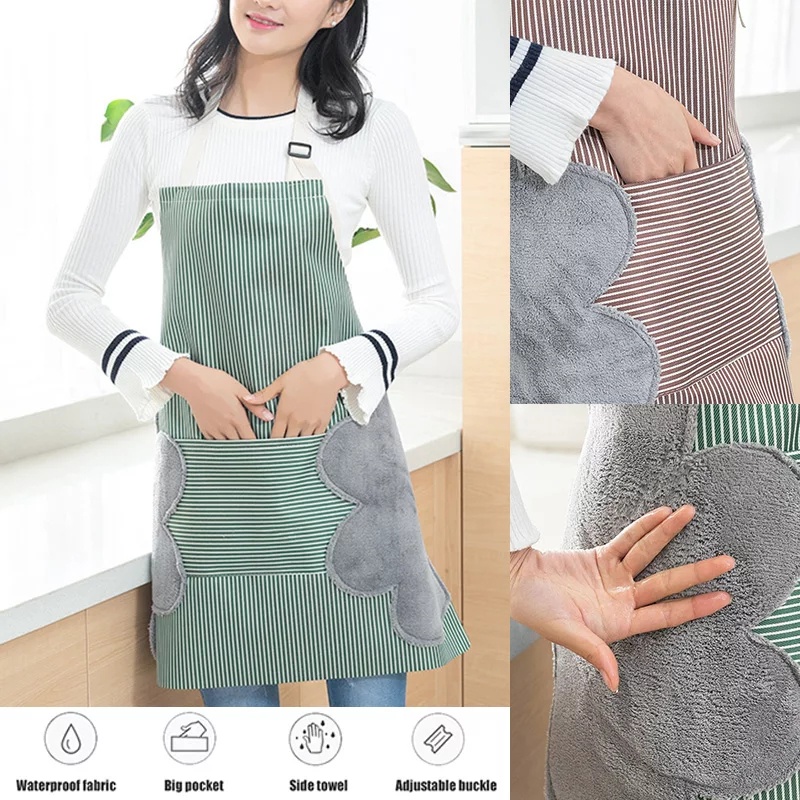 Celemek apron masak anti air perlengkapan dapur waterproof bisa lap-1
