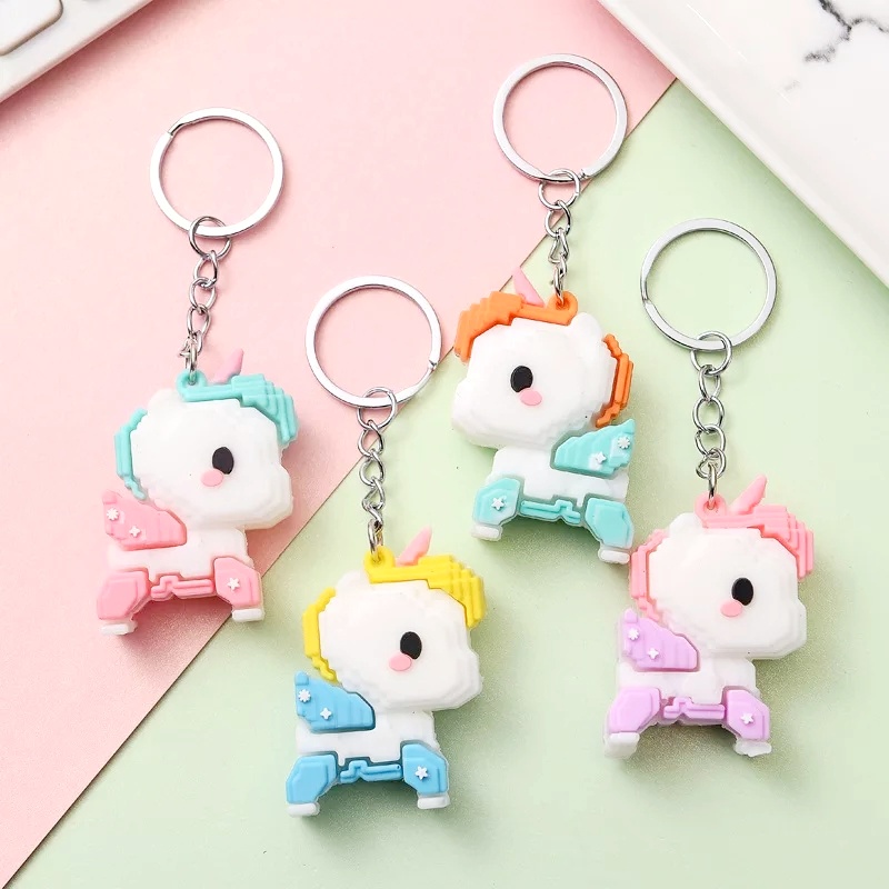 GANTUNGAN KUNCI UNICORN LEGO // Ganci Karakter Unicorn Lego Unik Lucu | Gantungan tas | Bag Charm | Souvenir Murah | Keychain | COD