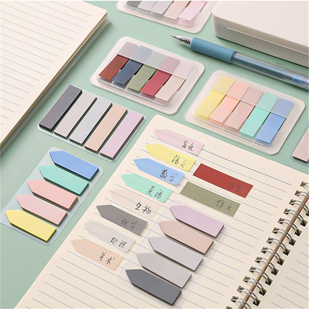 Suyo 100lembar Sticky Notes Vintage Color Bookmark Tab Strip Label Titik Kunci Paster Stiker