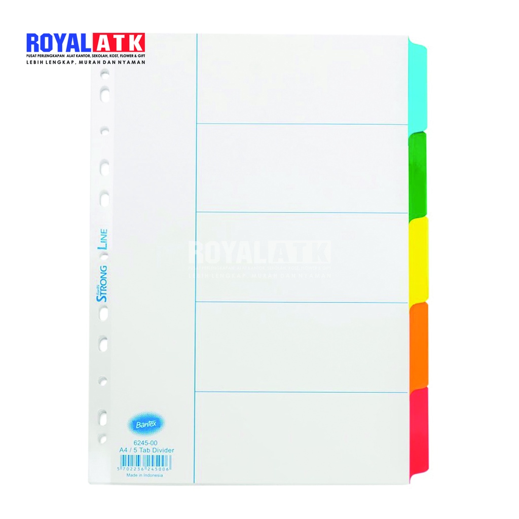 

MYLAR DIVIDER 5 CUT A4 (6245 00) BANTEX