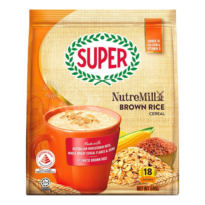 

Super Nutremill Brown Rice Cereal / Sereal Super Brown Rice 15 x 30 Gram