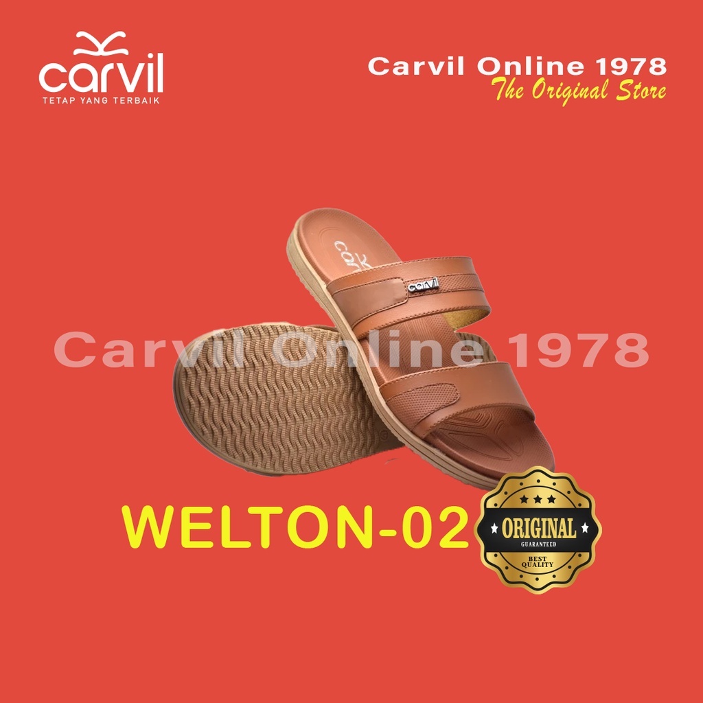 Carvil Sandal Casual  Pria Welton-02 Dark-Brown