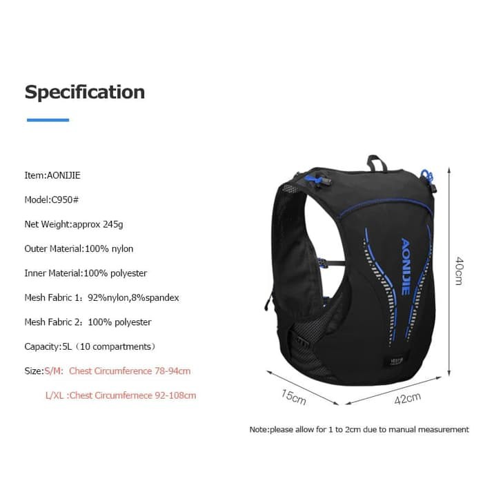 AONIJIE WindRunner C950 5L HYDRATION BACKPACK TAS LARI Trail