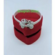 Anting jepit anak &amp; remaja Mickey mause mata putih perak asli 925/silver lapisan emas putih murni!!!