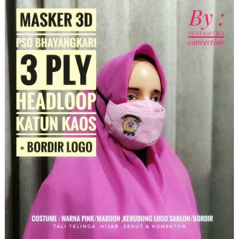 Masker PSO Bhayangkari 3Dimensi terlaris premium