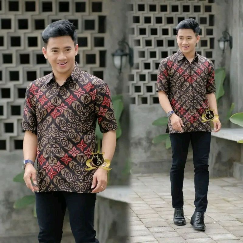 NEW ARRIVAL DISTRO BATIK PRIA BORDIR SOGAN HRB026 NOTOARTO BATIK IPNU-IPPNU HEM PRIA