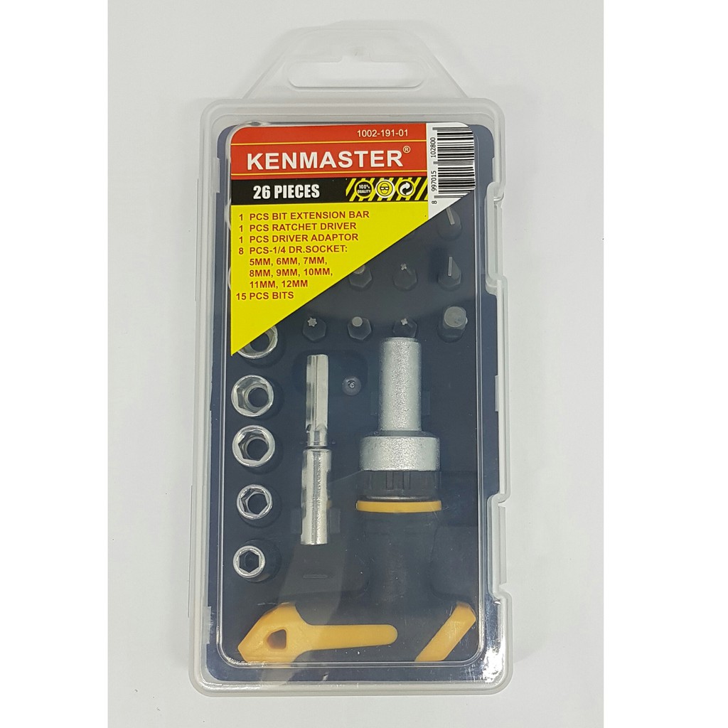 TOOL KIT KENMASTER 26 PCS KUNCI SOK SET &amp; MATA OBENG