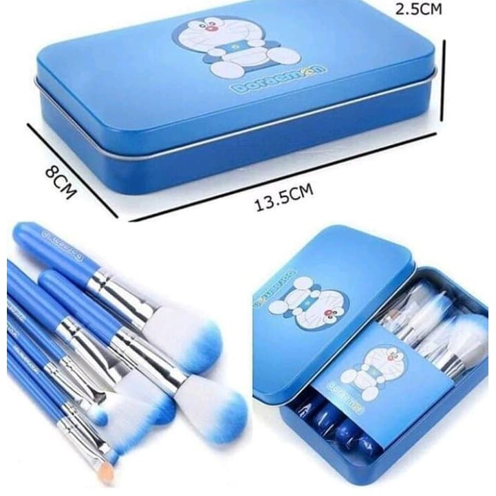 (COD)DORAEMON BRUSH KALENG 7 in 1 / make up brush / kuas doraemon