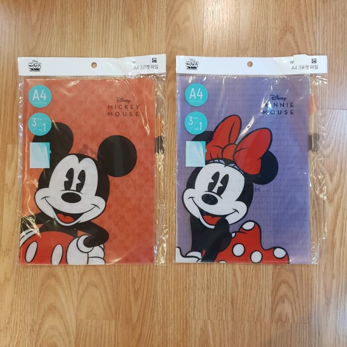 

Disney Mickey Mouse Minnie Mouse Document File Folder A4 Made In Korea
