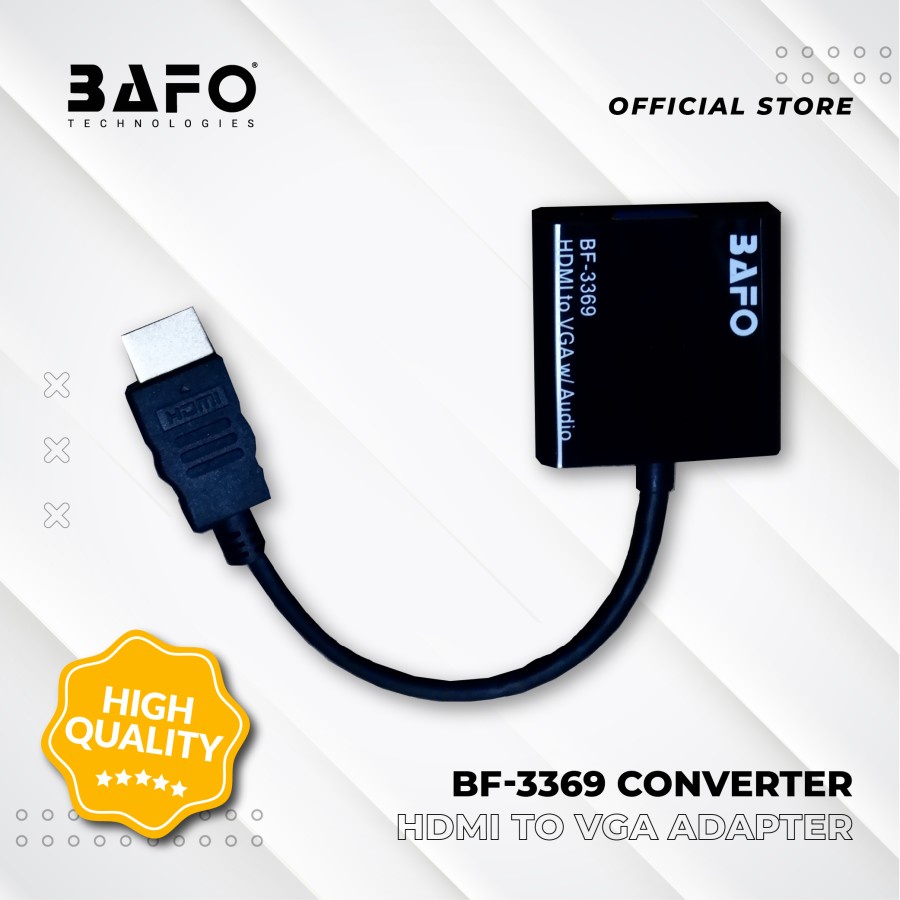 Converter HDMI to VGA BAFO BF-3369 with Audio+Power Port 1080P