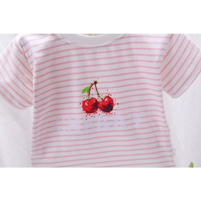 Promo !! Setelan Anak Perempuan Import /  setelan overal red cherries Ukuran 9bln-3thn / Baju Anak Imut