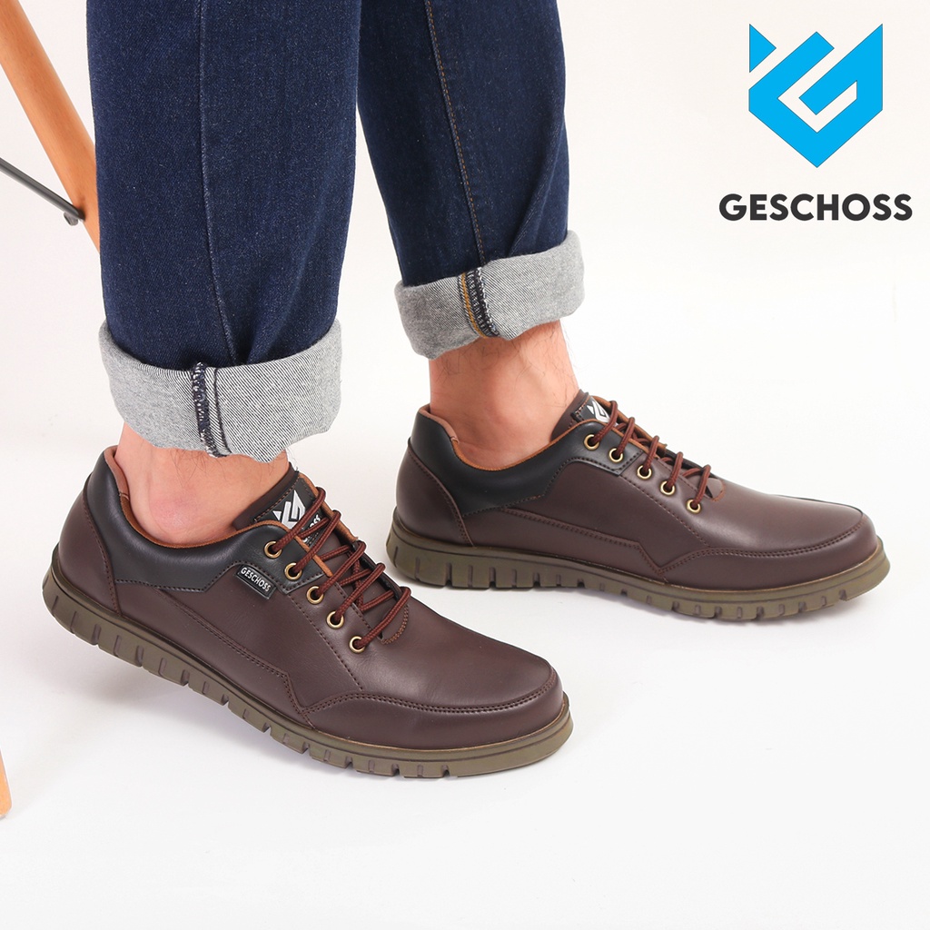 GS GESCHOSS OFFICIAL | Sepatu casual Pria x 39-43 Shoes Hitam Berkualitas Sepatu BLACK GS-7812