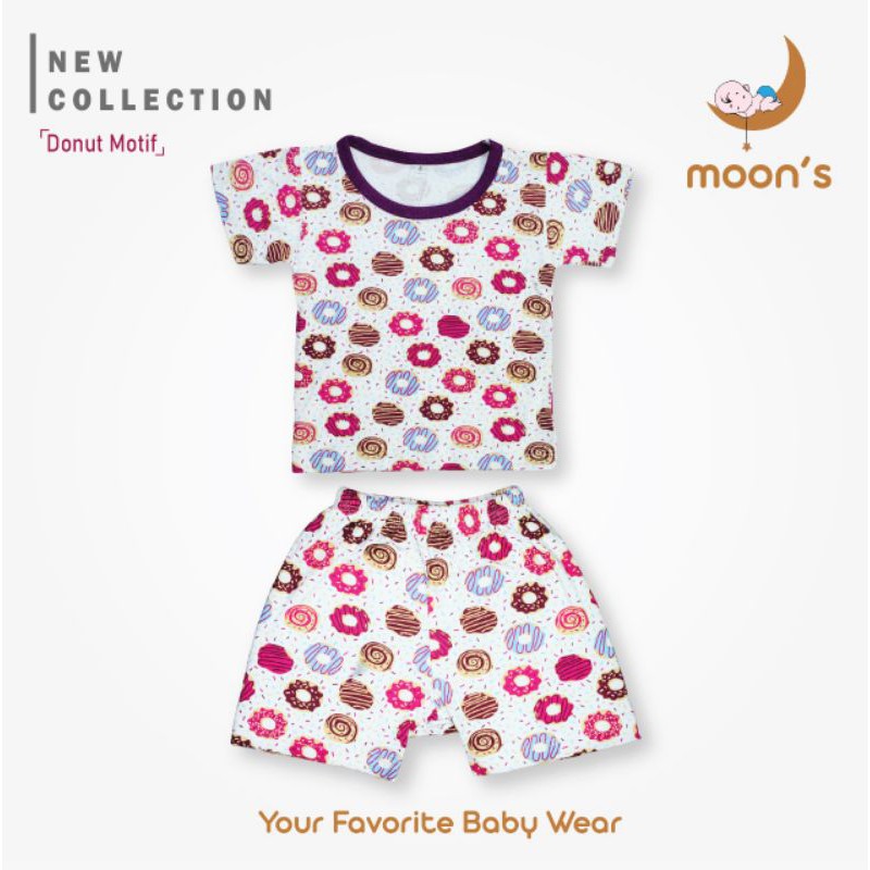 SML MOONS Stelan Oblong Pendek Moons, Celana baju pendek bayi