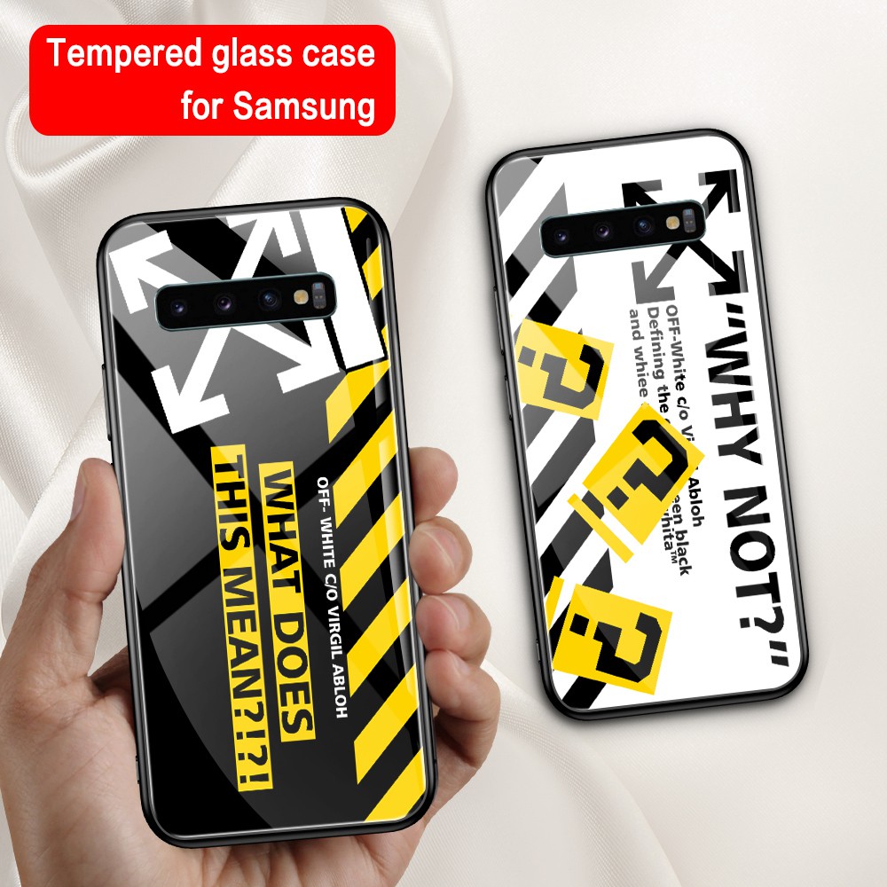 Off White Samsung S9 Glass Back Covse For Samsung S8 S9 S10 Plus