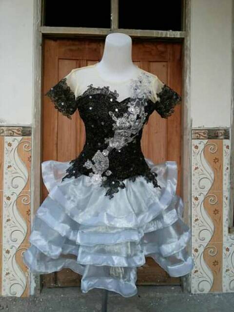 BAJU NYANYI ORGANZA MIX TILE KOMBI BRUKAT