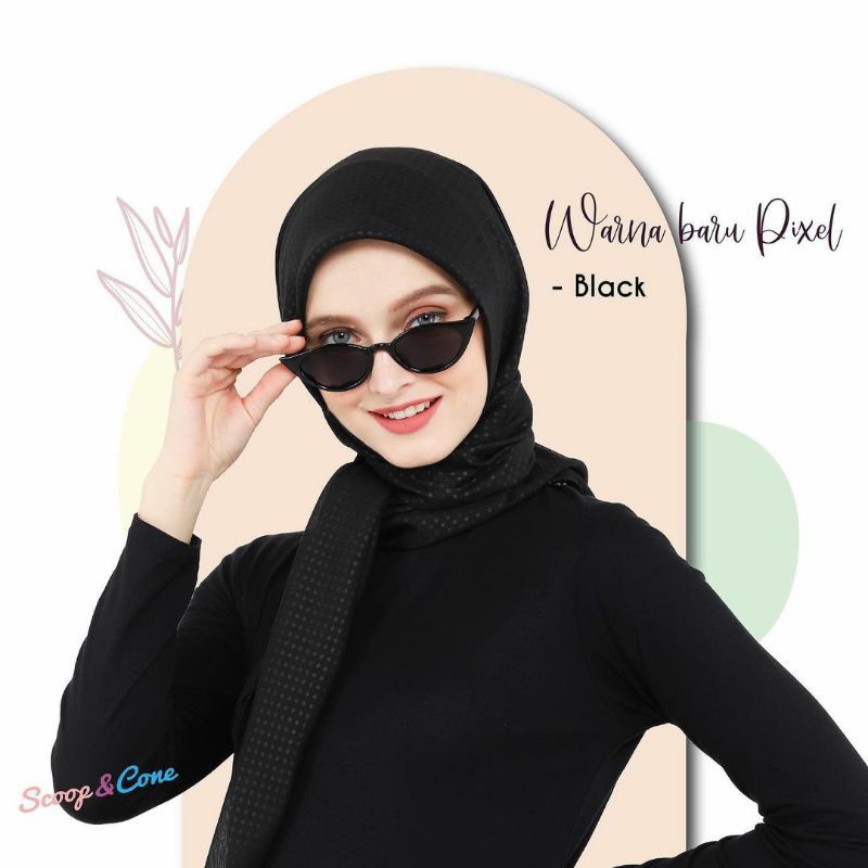 Hijab Scoop&Cone Pixel Black by monel