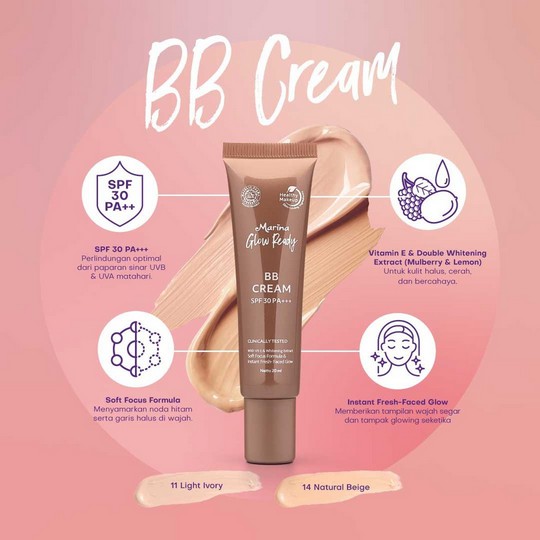 ⭐ BAGUS ⭐ MARINA GLOW BB CREAM  SPF 30 | BB Krim 20ml