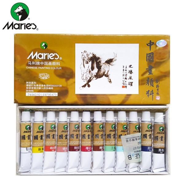 

PROMO! MARIES CHINESE PAINTING COLOR SET 12 X 12ML (E1302) ALAT LUKIS MURAH AL6