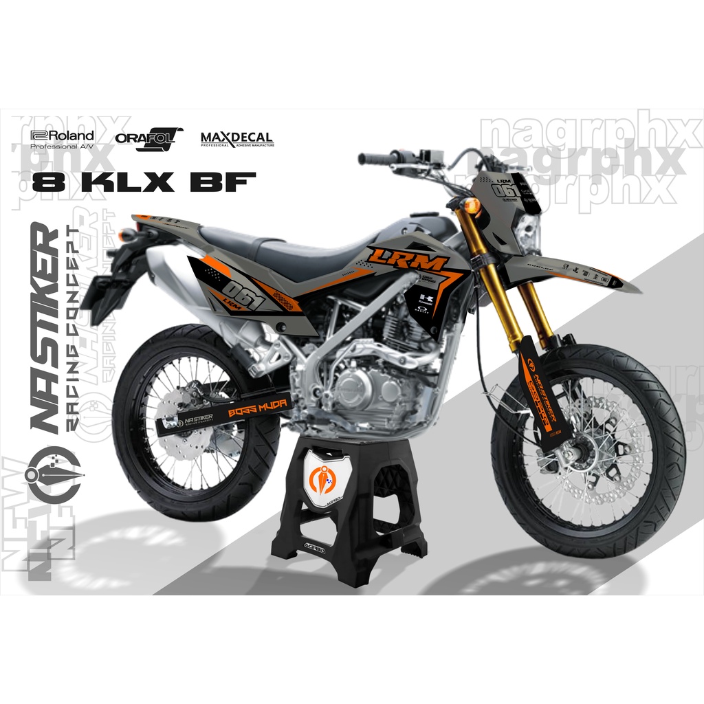 DECAL KLX BF ABUABU - DEKAL KLX BF SIMPEL GLOSY KLX-8