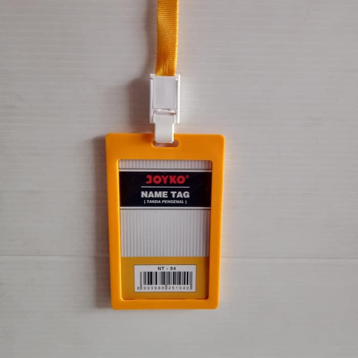 

a Joyko ID Card Holder 54 x 90 mm Potrait + Lanyard NT-54 Yellow tempat nama