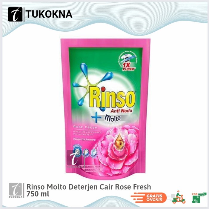 Rinso Molto Deterjen Cair Rose Fresh 750 ml